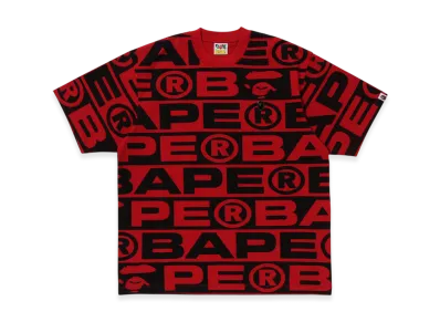 A BATHING APE Lux Sport Pattern Oversized Tee "Red"