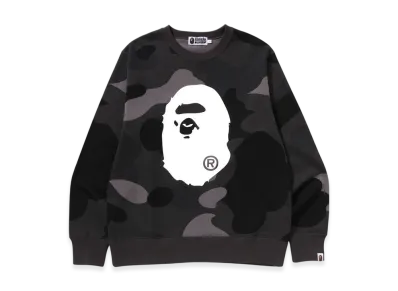 A BATHING APE Mega Color Camo Big Ape Head Crewneck Sweatshirt "Black"