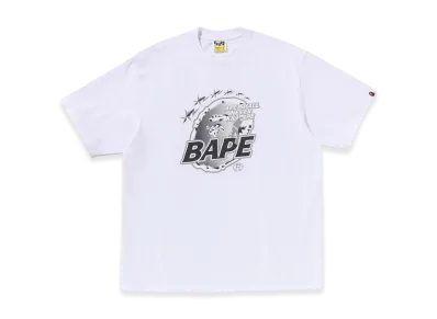 A BATHING APE Metal Ape Head Relaxed Fit Tee "White"