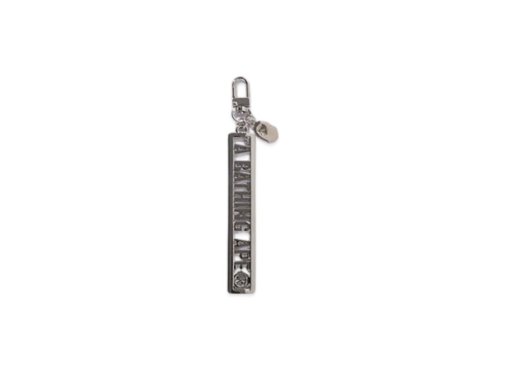 A BATHING APE Metal Logo Keychain "Silver"