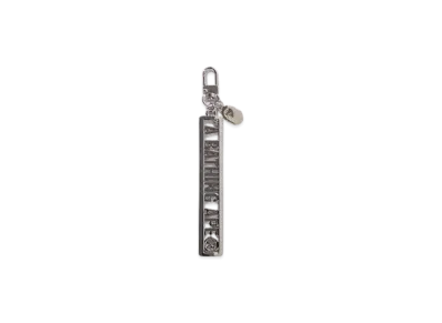 A BATHING APE Metal Logo Keychain "Silver"