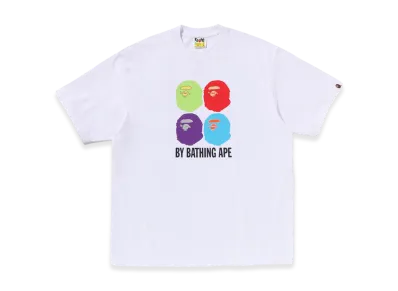 A BATHING APE Multi Ape Head By Bathing Ape Relaxed Fit Tee "White"