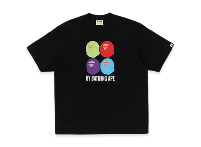A BATHING APE Multi Ape Head By Bathing Ape Relaxed Fit Tee "Black"