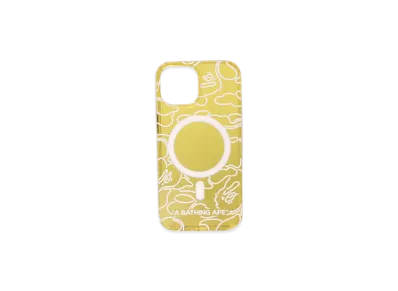 A BATHING APE Neon Camo Iphone 15 Clear Case "Orange"