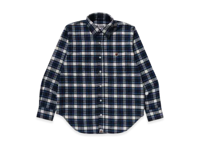 A BATHING APE One Point Check Shirt Bapec "Blue"