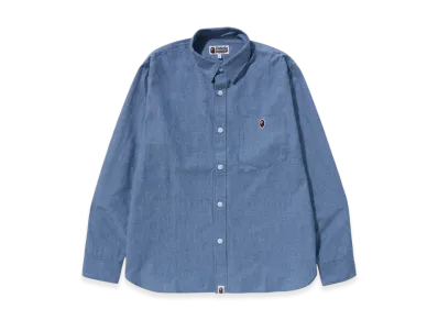 A BATHING APE One Point Relaxed Fit Chambray Shirt "Indigo"
