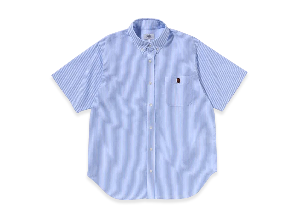 A BATHING APE One Point Stripe BD Shirt "Sax"