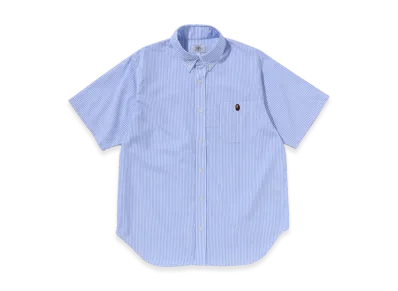 A BATHING APE One Point Stripe BD Shirt "Sax"
