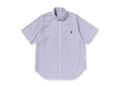 A BATHING APE One Point Stripe BD Shirt "White"