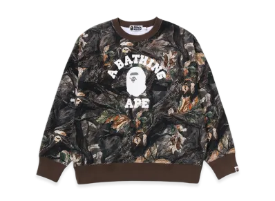A BATHING APE College Relaxed Fit Crewneck Sweatshirt "Brown"