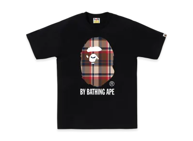 A BATHING APE Bape Check By Bathing Ape Tee "Black/Red"