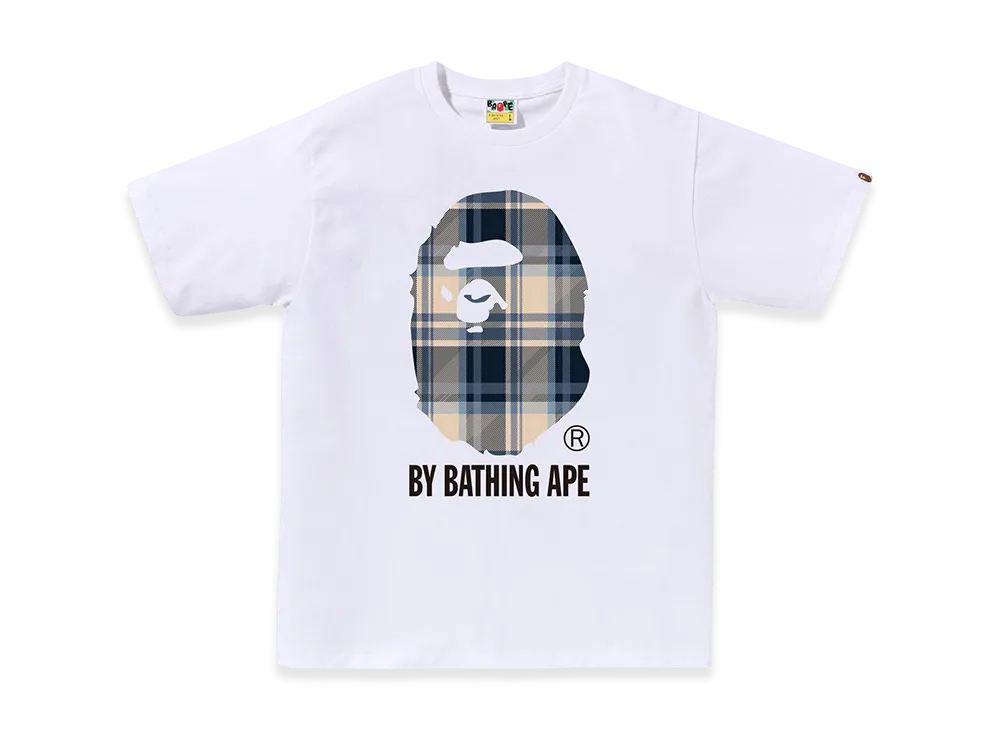 A BATHING APE Bape Check By Bathing Ape Tee "White/Blue"