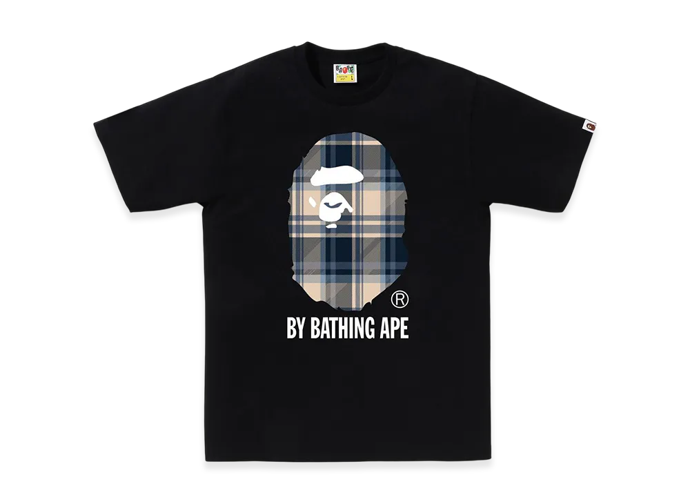 A BATHING APE Bape Check By Bathing Ape Tee "Black/Blue"