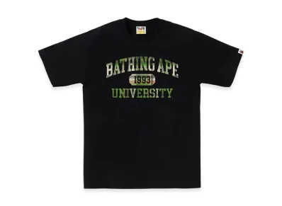 A BATHING APE Bape Check University College Logo Tee "Black/Green"