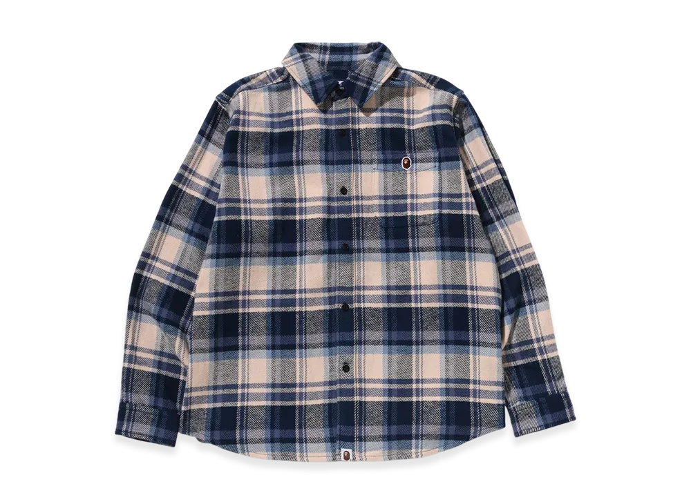 A BATHING APE Bape Check Shirt "Navy"
