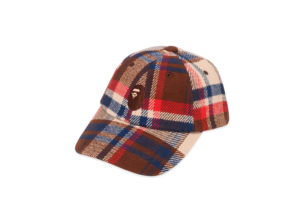 A BATHING APE Bape Check Panel Cap "Red"