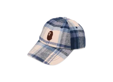 A BATHING APE Bape Check Panel Cap "Navy"