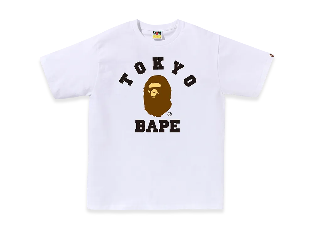 A BATHING APE College Tee "White"