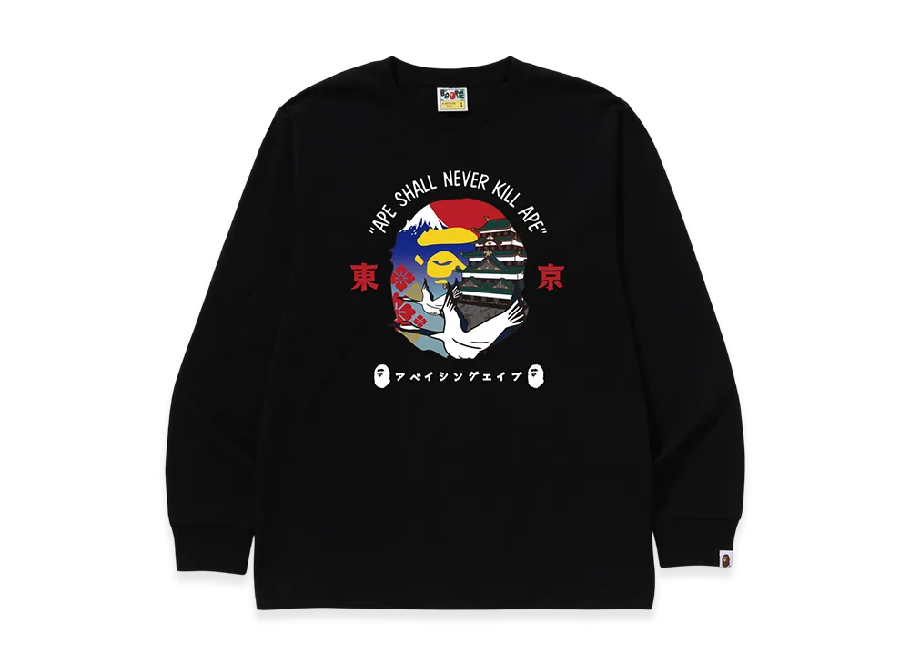 A BATHING APE Ape Head L/S Tee "Black"