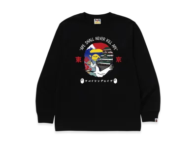 A BATHING APE Ape Head L/S Tee "Black"