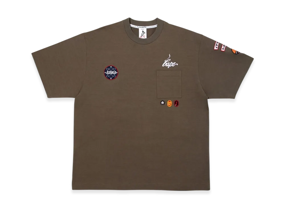 A BATHING APE BY KAZUKI KURAISHI Multi Patch Military Tee "Olivedrab"