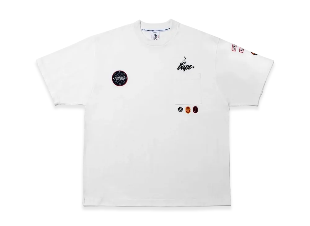 A BATHING APE BY KAZUKI KURAISHI Multi Patch Military Tee "White"