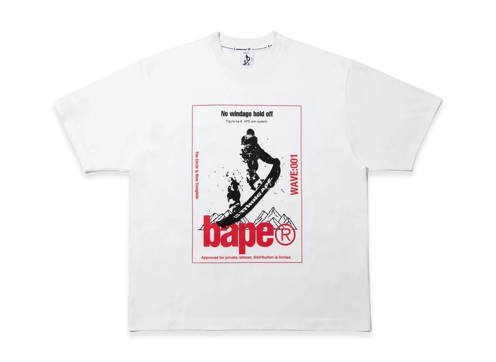 A BATHING APE BY KAZUKI KURAISHI Skate Relaxed Fit Tee "White"