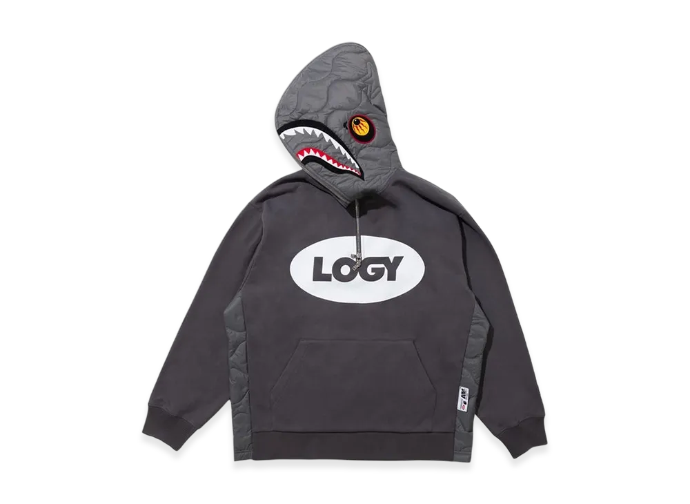 A BATHING APE BY KAZUKI KURAISHI Half Zip Shark Relaxed Fit Hoodie "Gray"