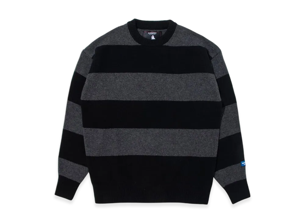 A BATHING APE BY KAZUKI KURAISHI Stripe Relaxed Fit Knit Sweater "Black"