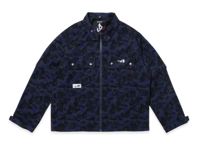 A BATHING APE BY KAZUKI KURAISHI Pixelate Camo Detachable Zip Jacket "Navy"