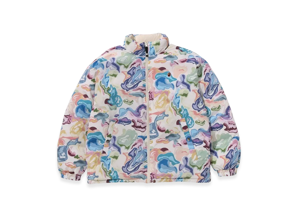 A BATHING APE Art Camo Reversible Down Jacket "White"