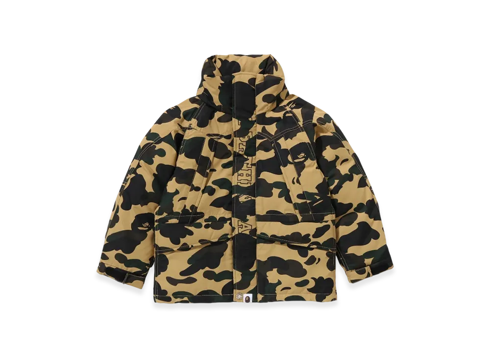 A BATHING APE Kids 1st Camo Snowboard Down Jacket "Yellow"