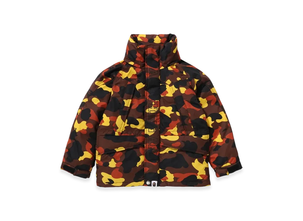 A BATHING APE Kids 1st Camo Snowboard Down Jacket "Orange"