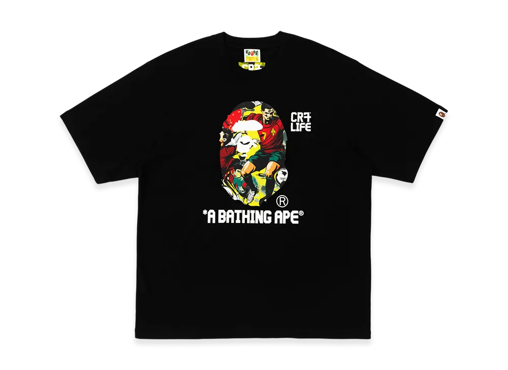 A BATHING APE x Cristiano Ronaldo CR7 Life Graphic Relaxed Fit Tee "Black"