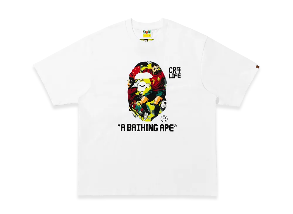 A BATHING APE x Cristiano Ronaldo CR7 Life Graphic Relaxed Fit Tee "White"