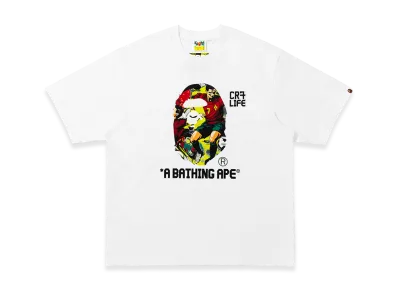 A BATHING APE x Cristiano Ronaldo CR7 Life Graphic Relaxed Fit Tee "White"