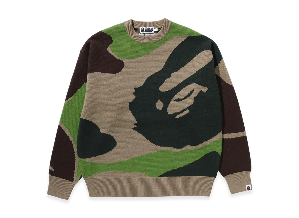 A BATHING APE Knit Crewneck Sweatshirt "Green"