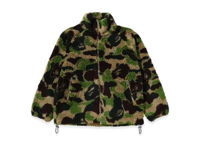 A BATHING APE Metal One Point Boa Jacket "Green"