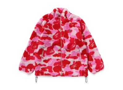 A BATHING APE Metal One Point Boa Jacket "Pink"