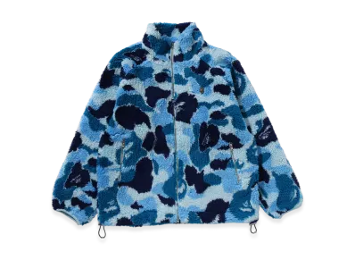 A BATHING APE Metal One Point Boa Jacket "Blue"