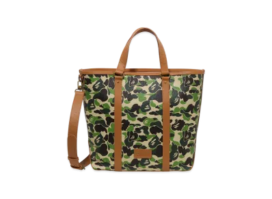 A BATHING APE Pu Ostrich Tote Bag "Green"