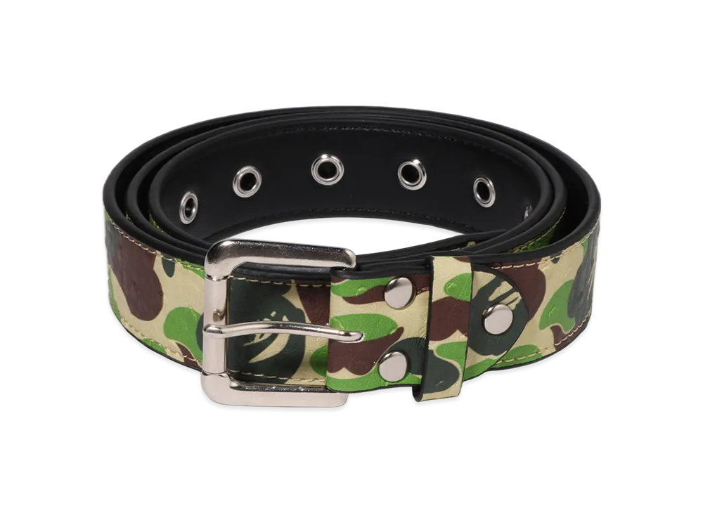 A BATHING APE Pu Ostrich Belt "Green"