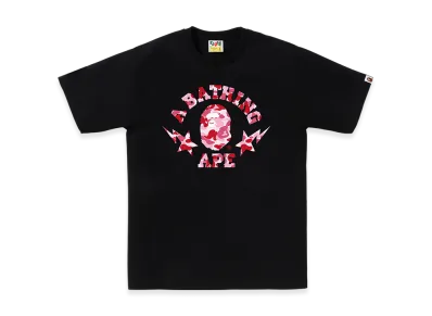 A BATHING APE Abc Camo Sta College Tee "Black/Pink"