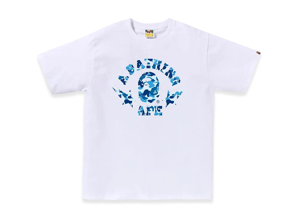 A BATHING APE Abc Camo Sta College Tee "White/Blue"