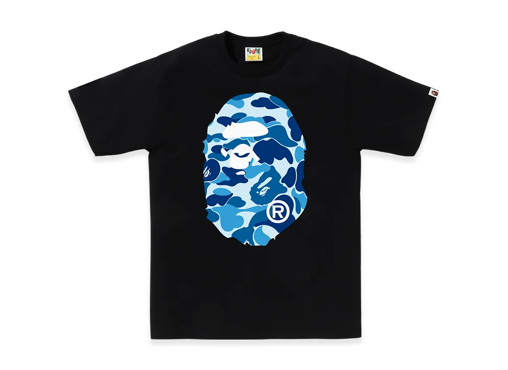 A BATHING APE Abc Camo Big Ape Head Tee "Black/Blue"