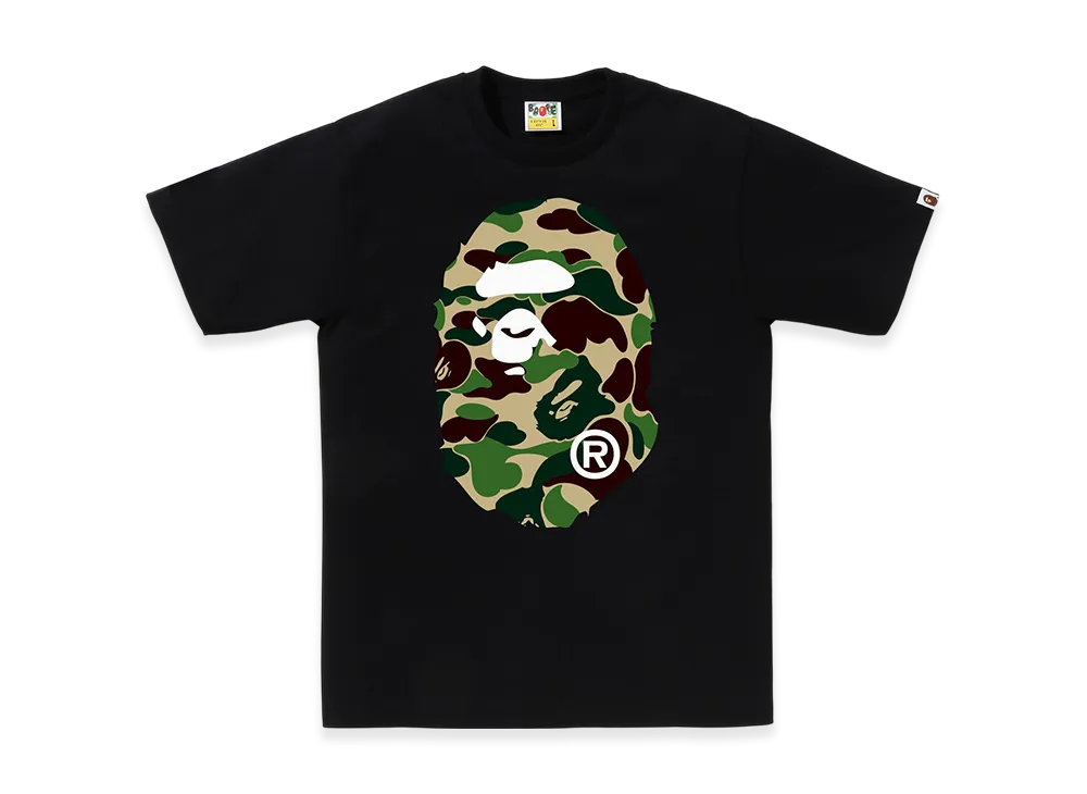 A BATHING APE Abc Camo Big Ape Head Tee "Black/Green"
