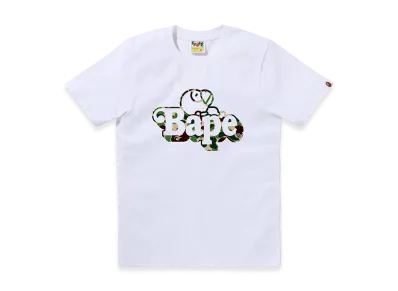 A BATHING APE Ladies Milo On Bape Tee "White/Green"