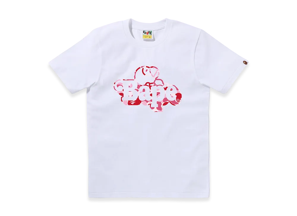A BATHING APE Ladies Milo On Bape Tee "White/Pink"