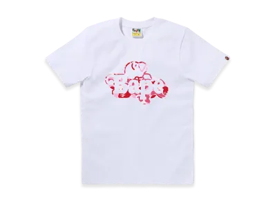 A BATHING APE Ladies Milo On Bape Tee "White/Pink"
