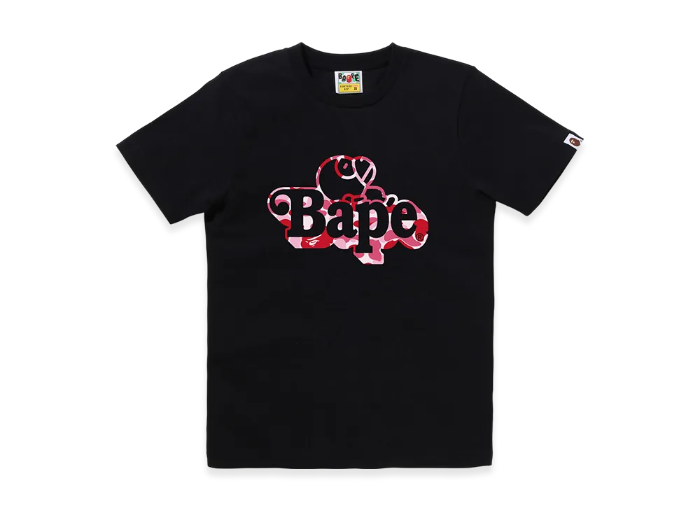 A BATHING APE Ladies Milo On Bape Tee "Black/Pink"